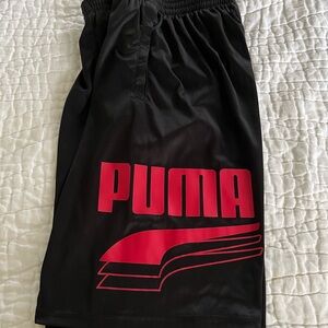 PUMA Black and Red Athletic Shorts